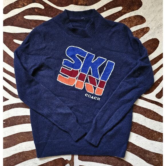 Coach Ski Intarsia Sweater In Recycled Wool And Cashmere Sz Xs - Picture 1 of 6